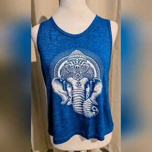 Blue Elephant Graphic Tank Top